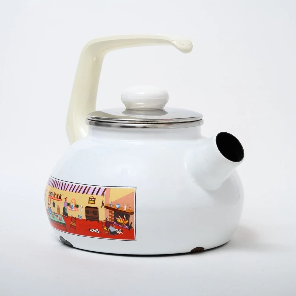 Villeroy & Boch Naif Enamel Tea Pot Rare Vintage German Kettle Gerard Laplau